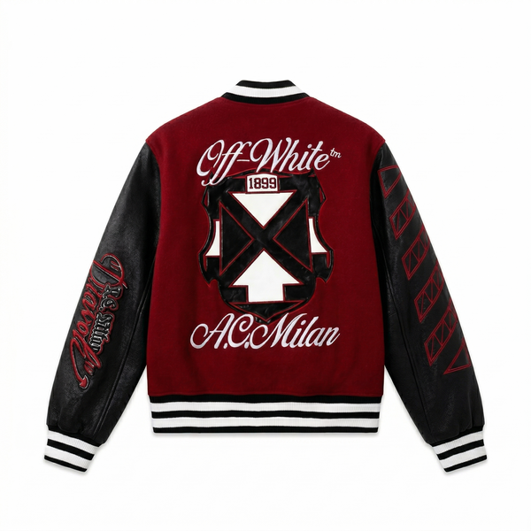 Off-White c/o AC Milan Varsity Jacket - Black / Red