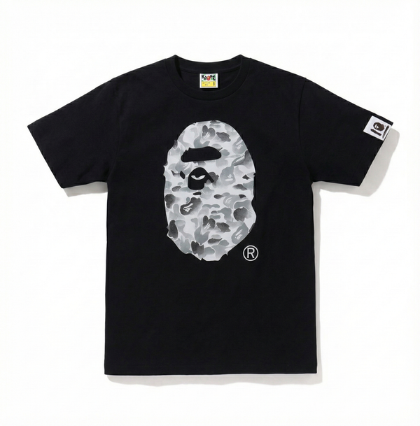 BAPE A Bathing Ape Space Camo Big Ape Head Tee Black