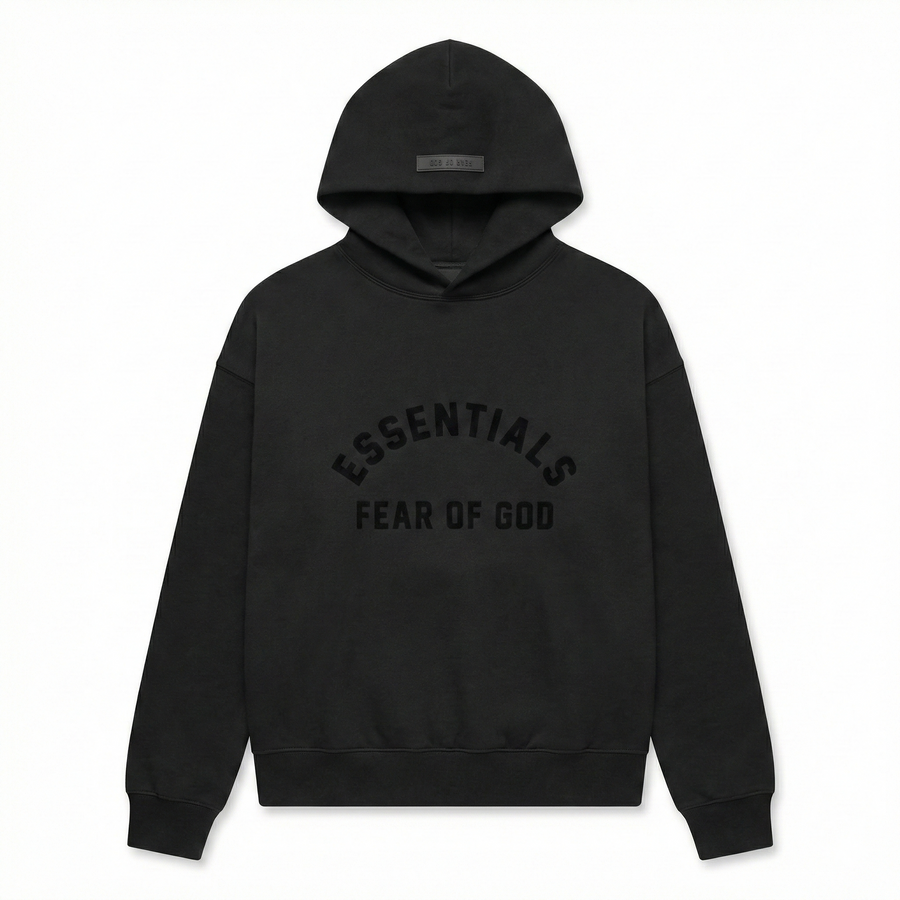 Fear of God Essentials Arch Logo Hoodie - Jet Black