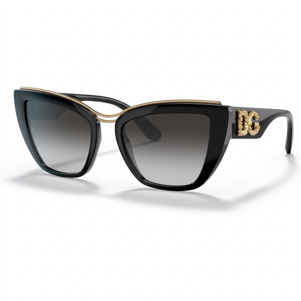 Dolce & Gabbana DG Amore 6144 Cat-Eye Sunglasses - Black / Gold