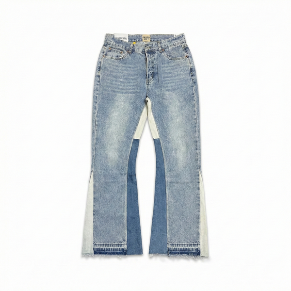 Gallery Dept. Vintage Wash Patchwork Flare Jeans - Light Wash Denim
