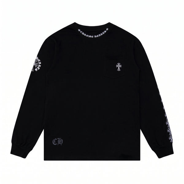 Chrome Hearts Cross Pocket Long Sleeve T-Shirt - Black