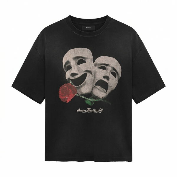 Amiri Theatre Masks Oversized Tee - Vintage Black