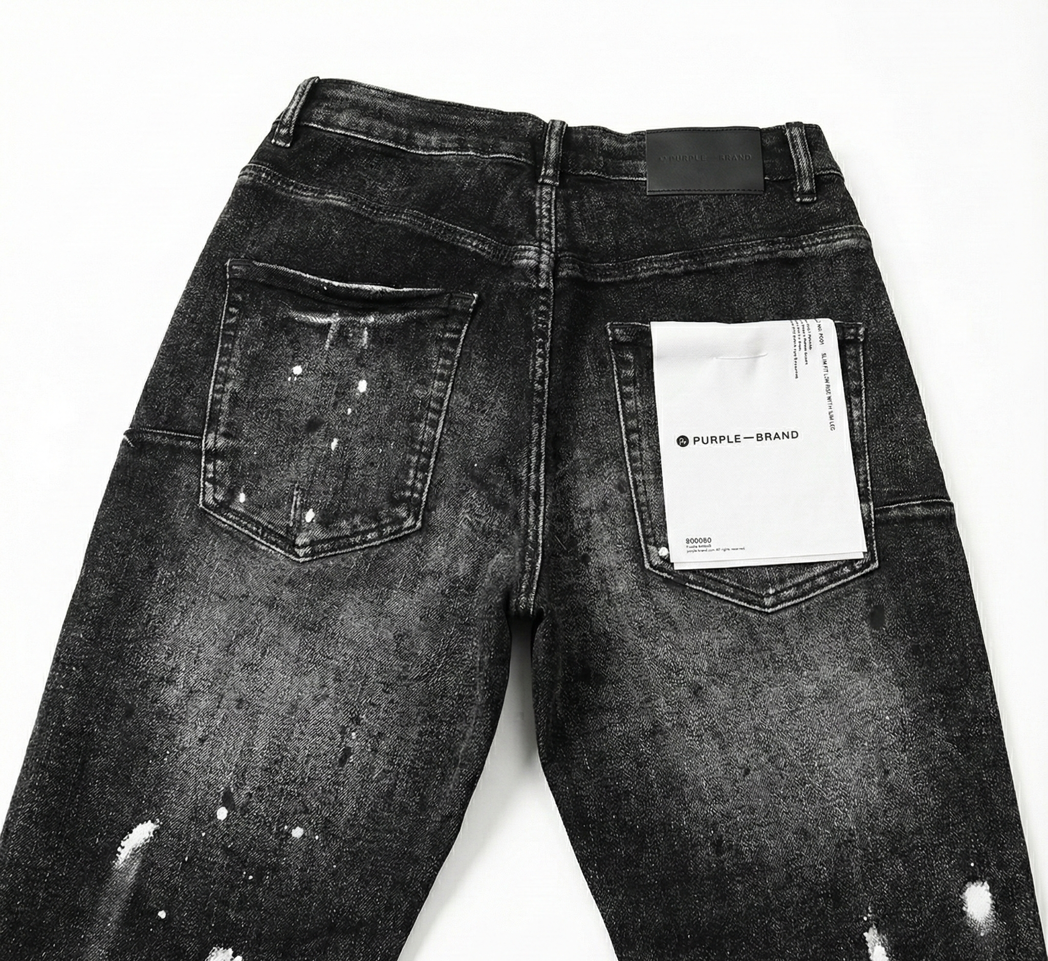 Purple Brand P001 Black Monogram Paint Jeans