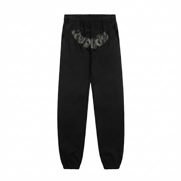 Sp5der Black Rhinestone Sweatpants - Black