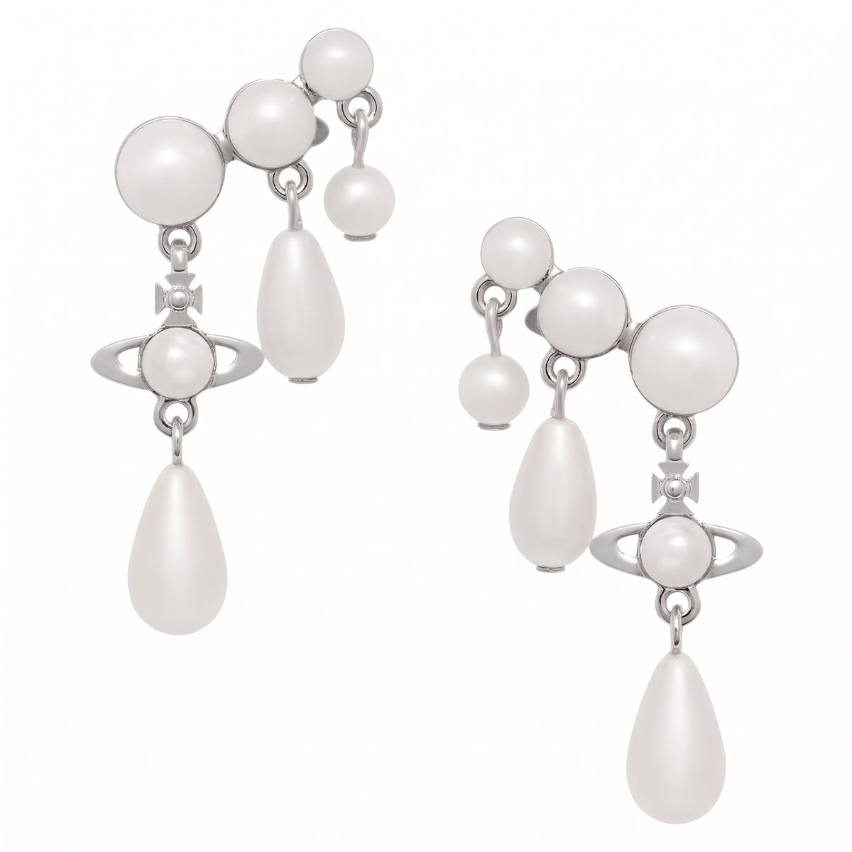 Vivienne Westwood Pearl Drop Earrings - Silver