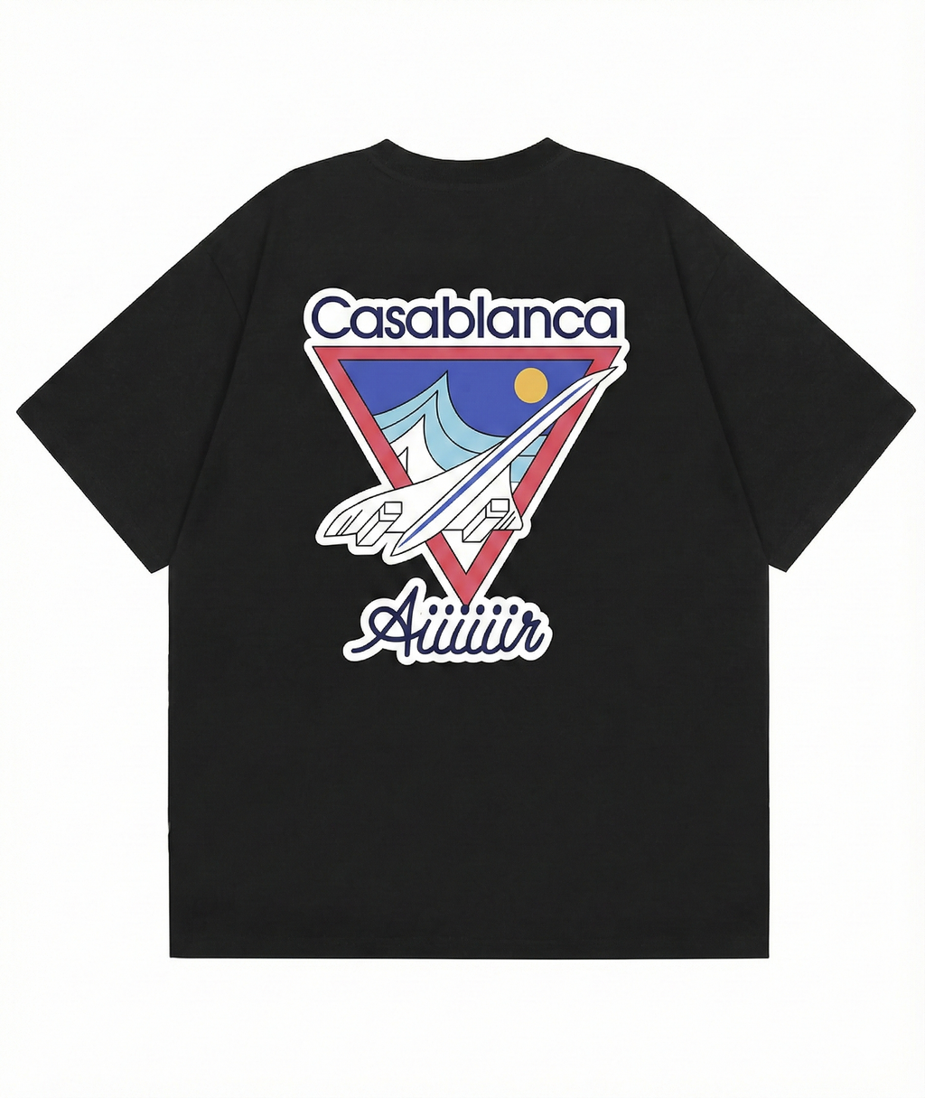 Casa Blanca Air Print T-Shirt - Black