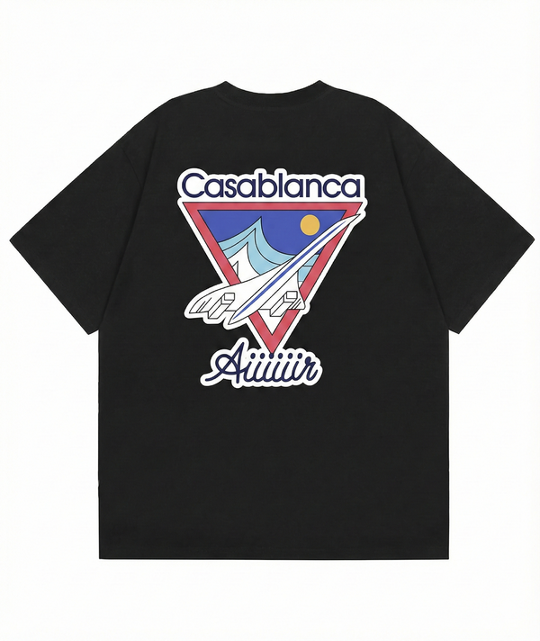 Casa Blanca Air Print T-Shirt - Black