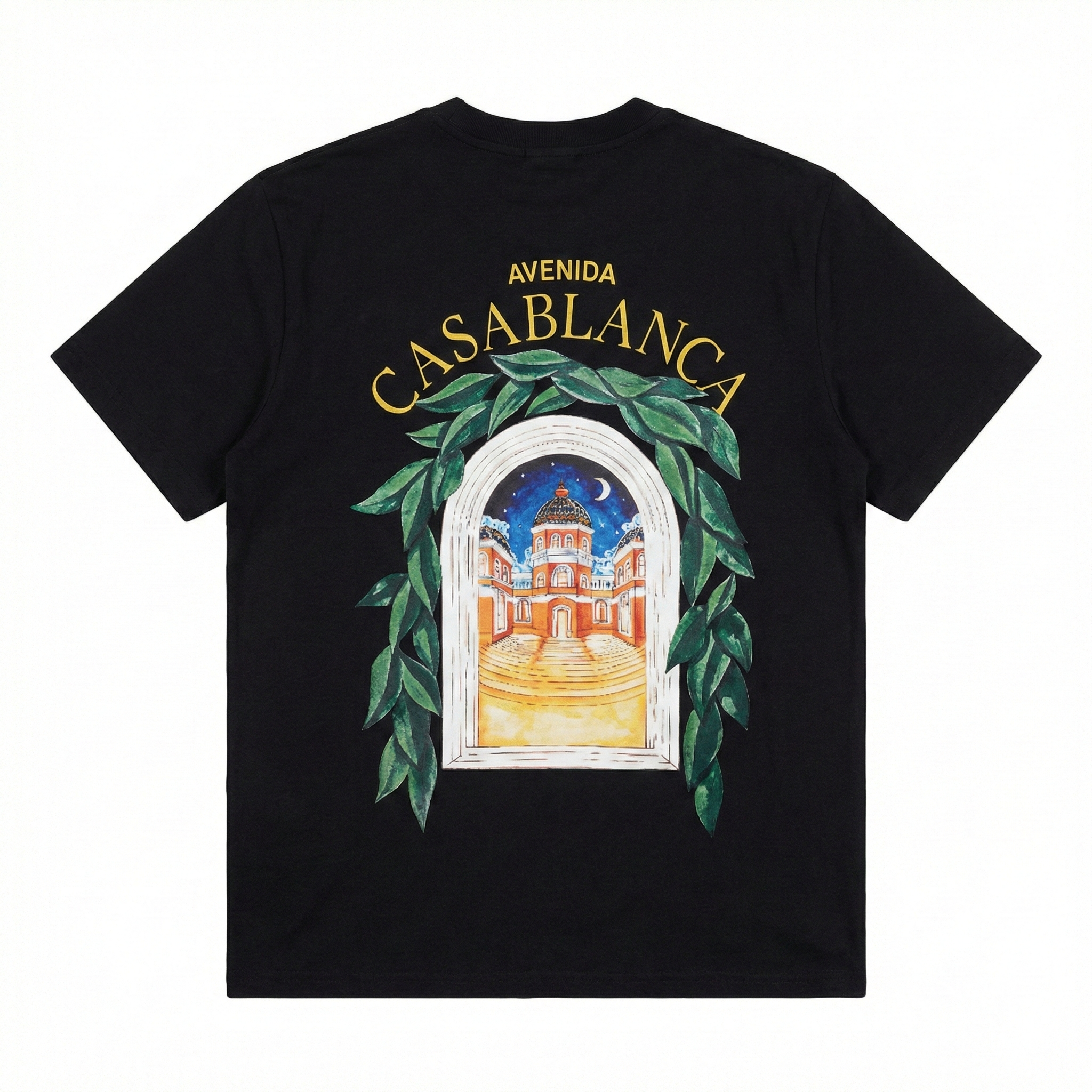 Casa Blanca Avenida Print T-Shirt - Black