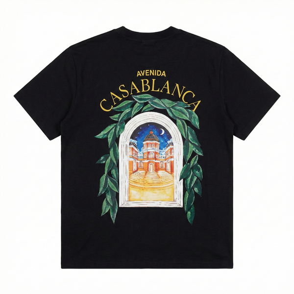 Casa Blanca Avenida Print T-Shirt - Black