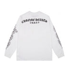 Chrome Hearts Horseshoe Floral Long Sleeve T-Shirt - White