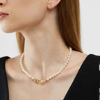 Vivienne Westwood Pearl Necklace — White with Gold Heart