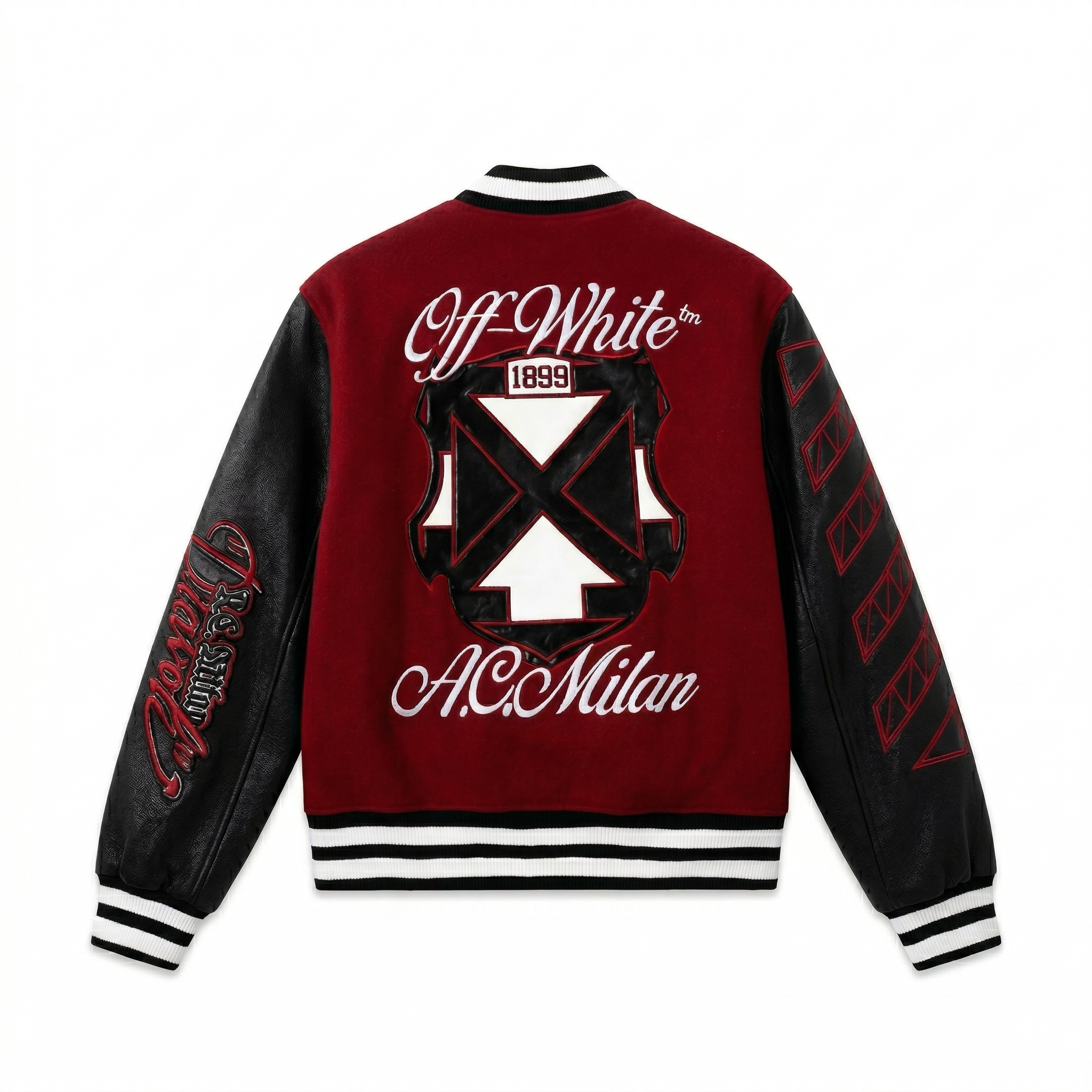 Off-White™ c/o AC Milan Varsity Jacket (Black/Red)