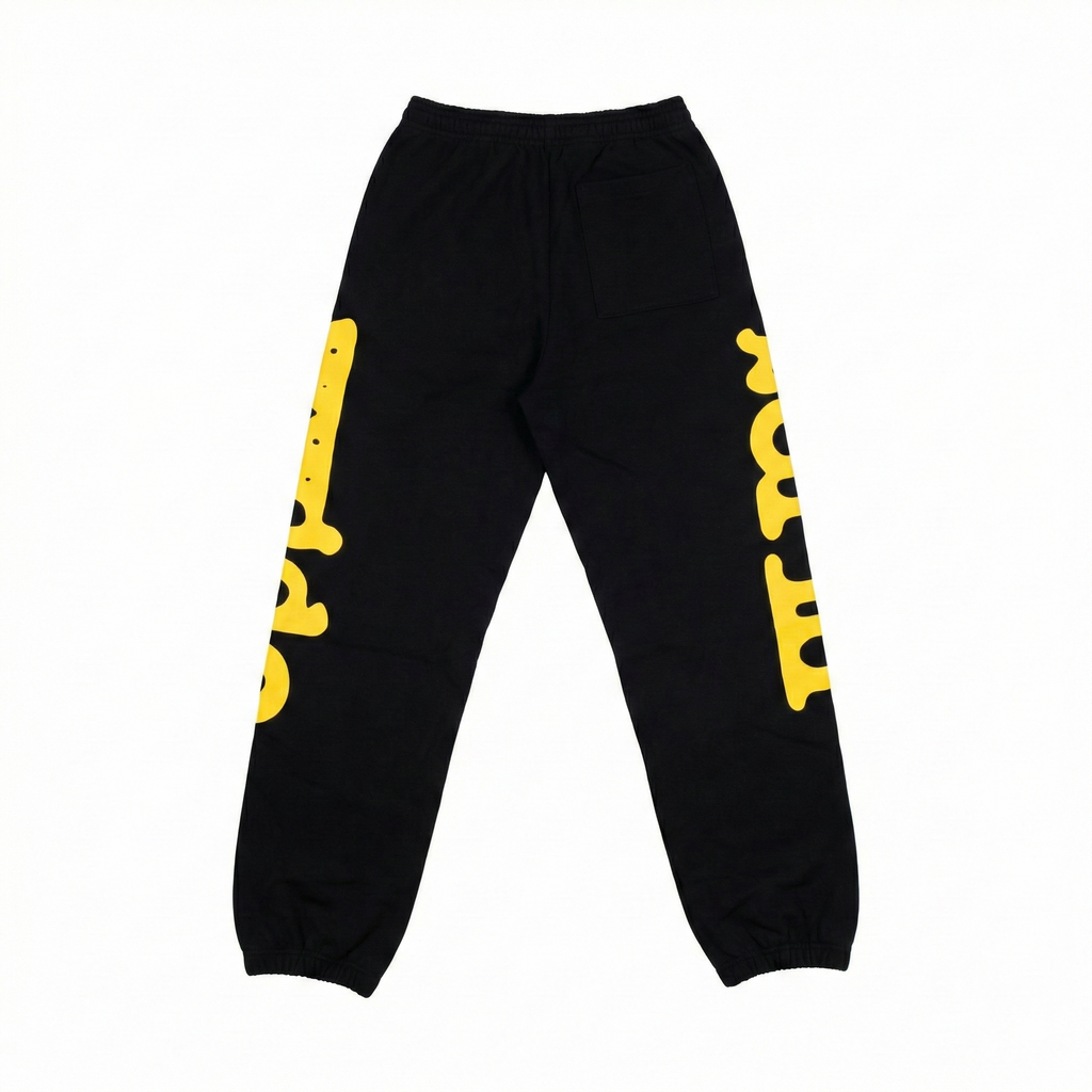Sp5der Beluga Sweatpants - Onyx/Yellow