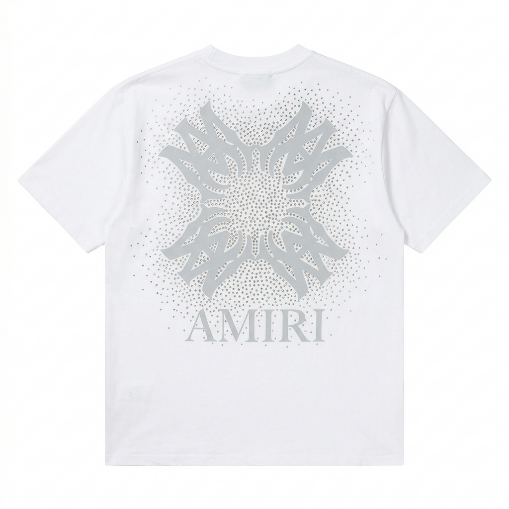 Amiri Rhinestone MA Cross T-Shirt - White