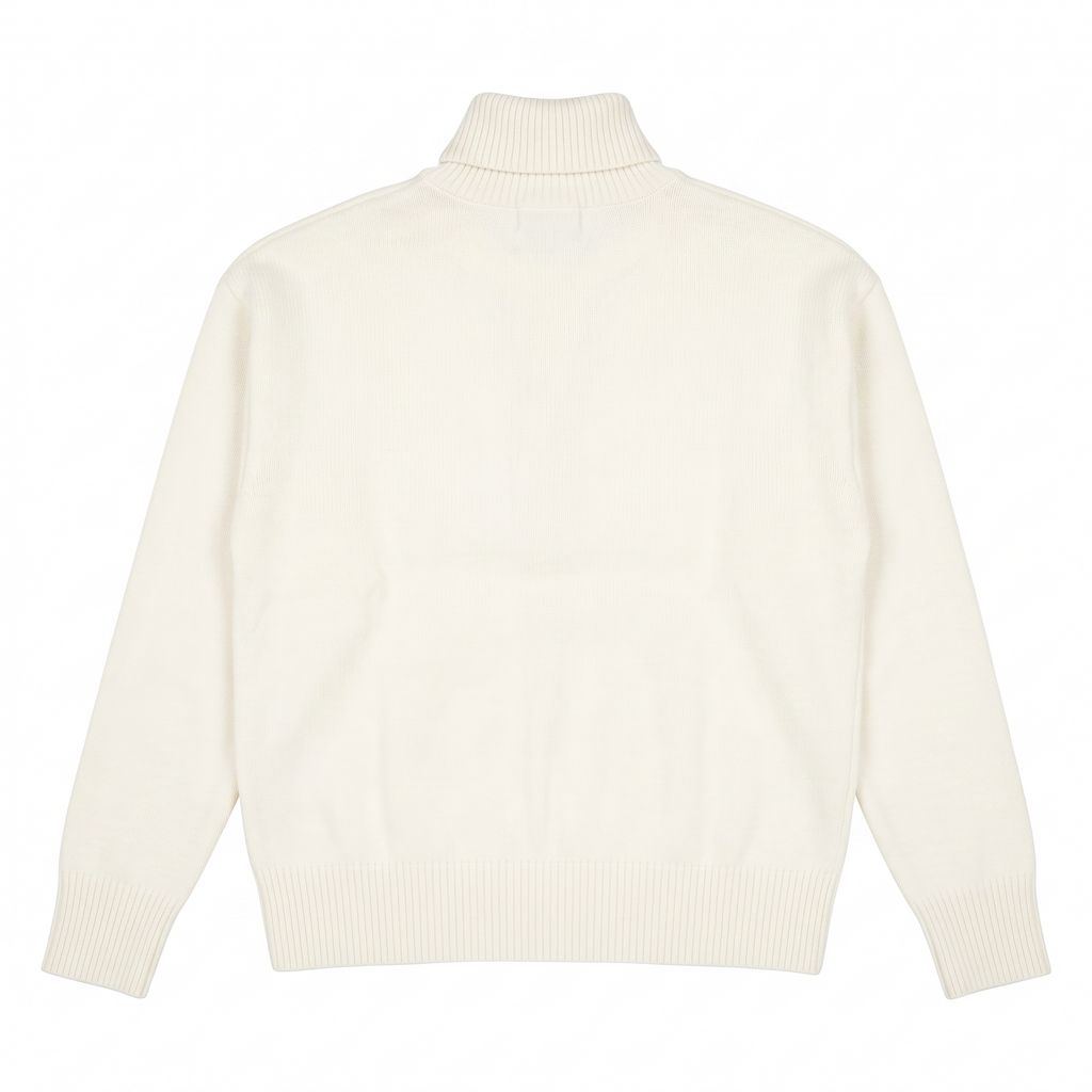 AMI Paris Ami de Coeur Oversized Turtleneck Sweater – White