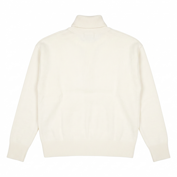 AMI Paris Ami de Coeur Oversized Turtleneck Sweater – White
