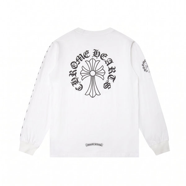 Chrome Hearts Cross Pocket Long Sleeve T-Shirt - White