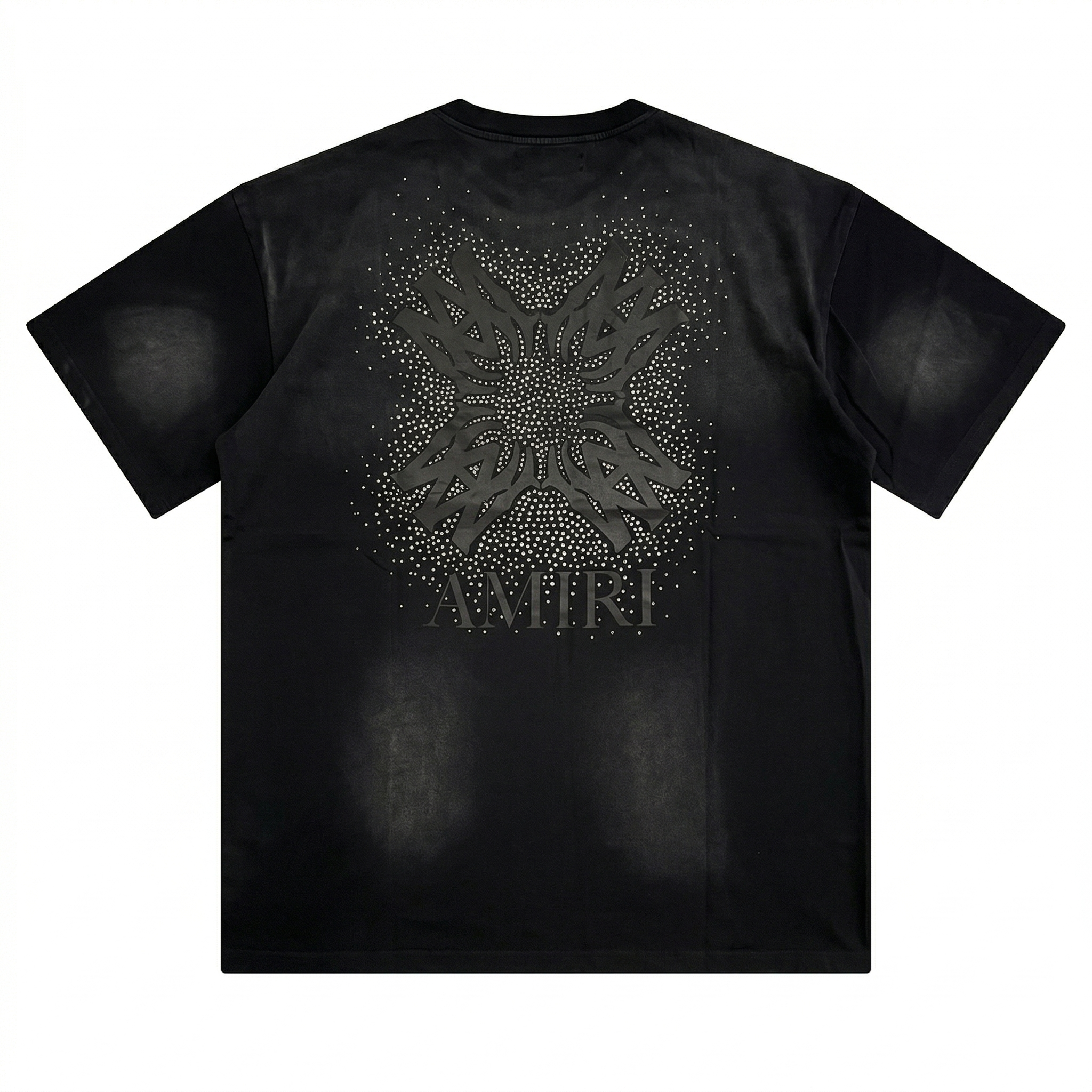 Amiri Rhinestone MA Cross T-Shirt - Vintage Black