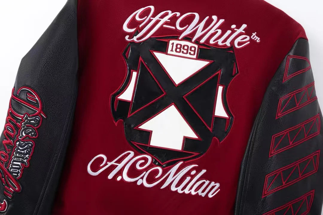 Off-White™ c/o AC Milan Varsity Jacket (Black/Red)
