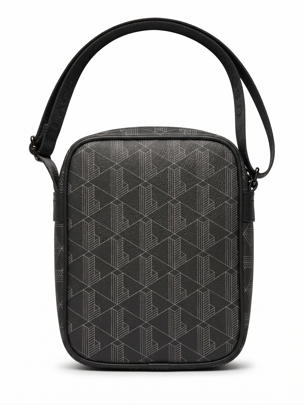 Lacoste The Blend Monogram Vertical Shoulder Bag - Black