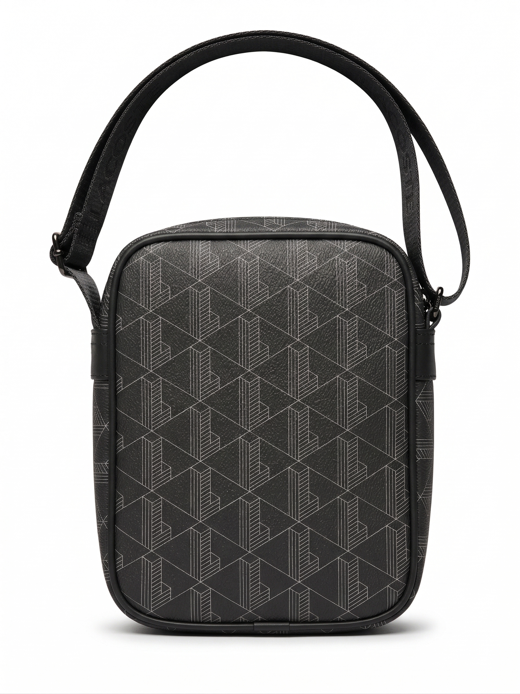 Lacoste The Blend Monogram Vertical Shoulder Bag - Black