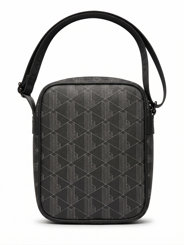 Lacoste The Blend Monogram Vertical Shoulder Bag - Black