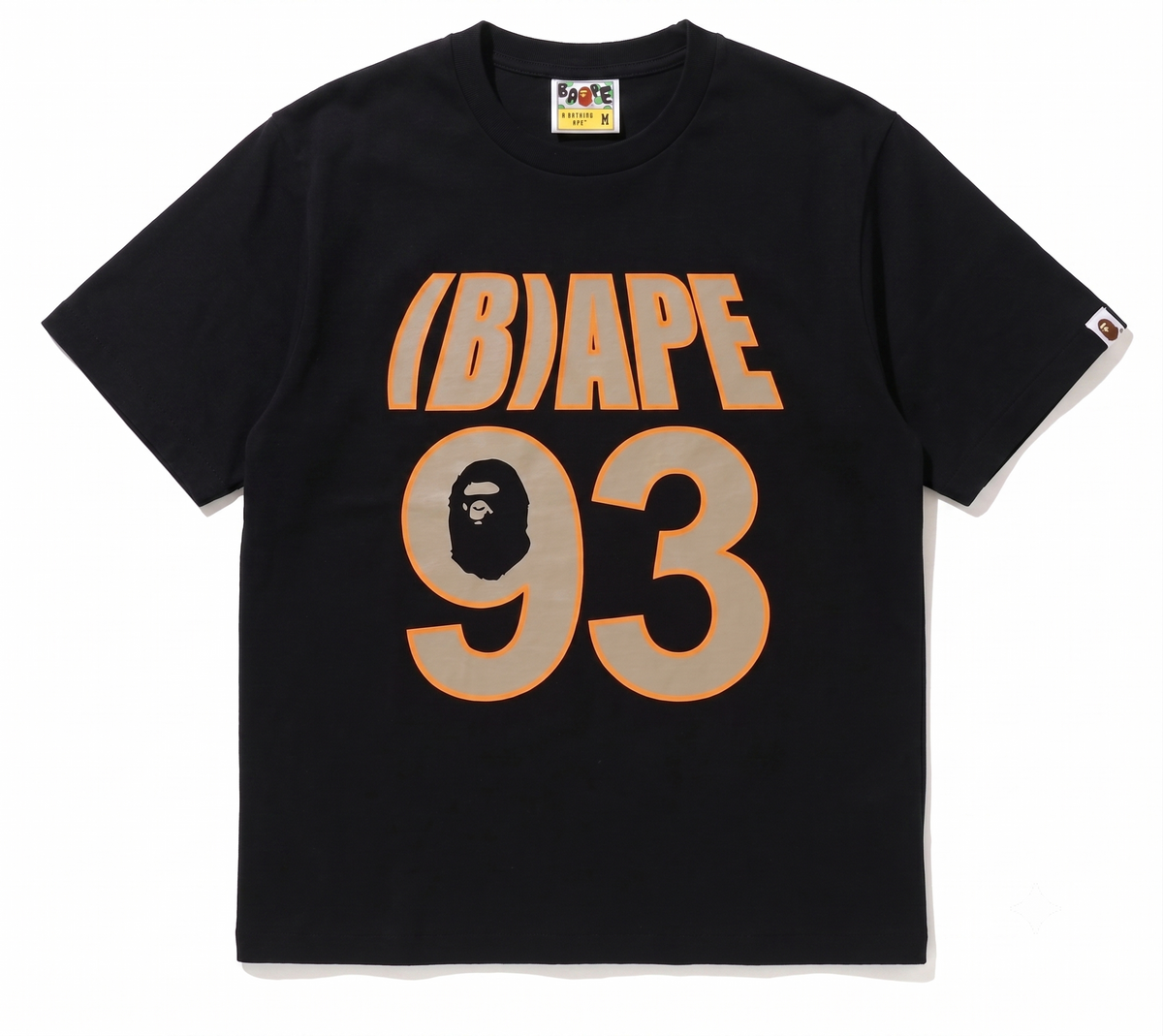 BAPE (B)APE 93 Tee in Black, front view