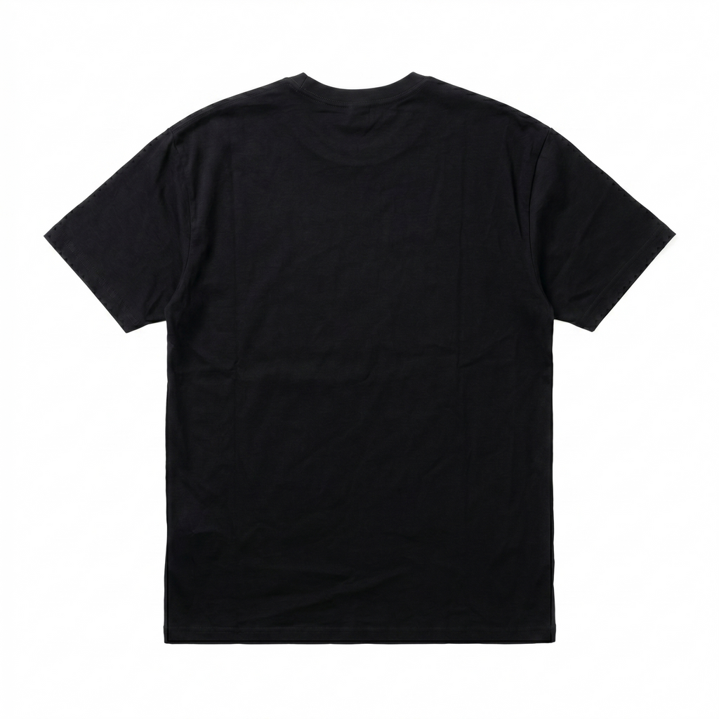 Revenge White Embroidered Basic Tee — Black