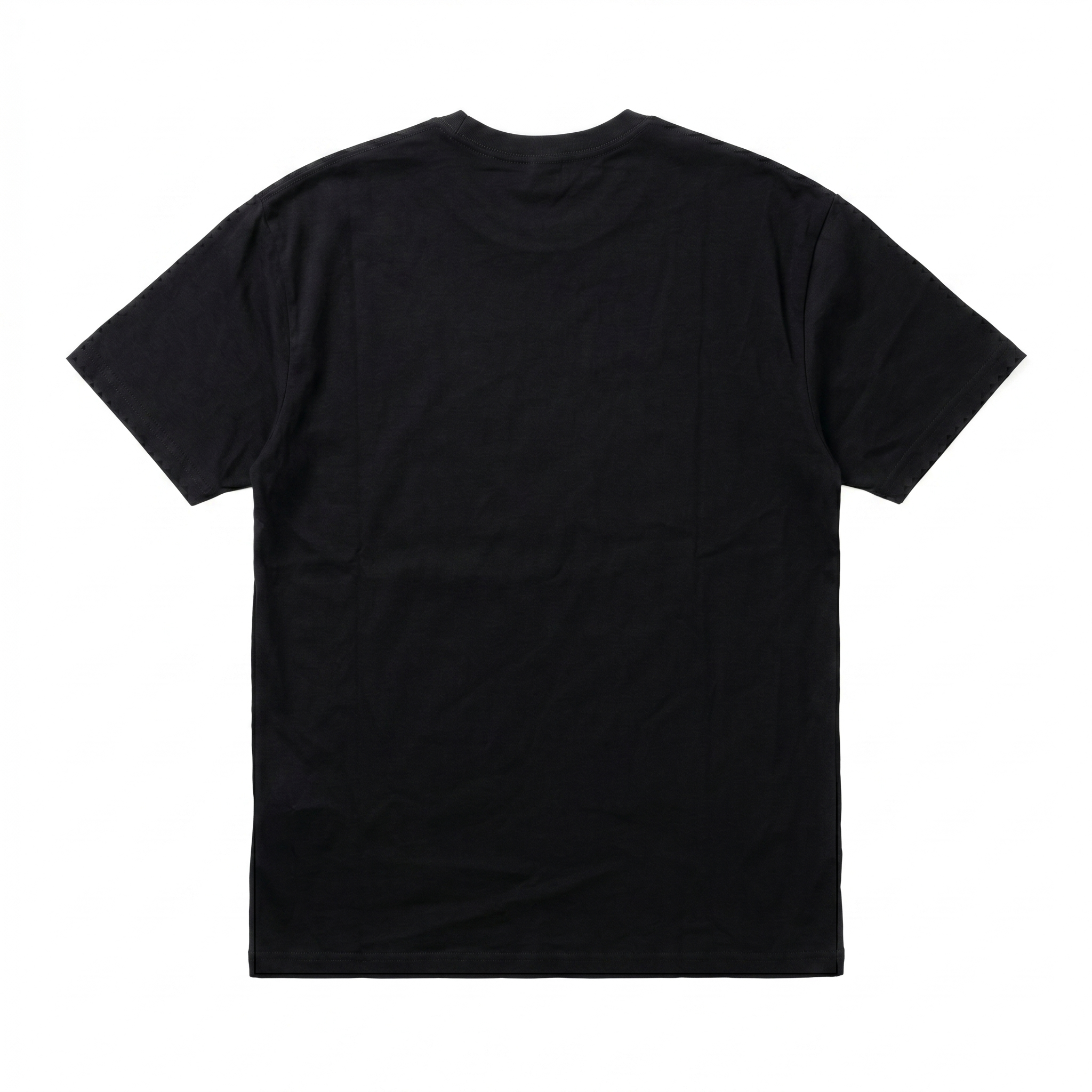 Revenge White Embroidered Basic Tee — Black