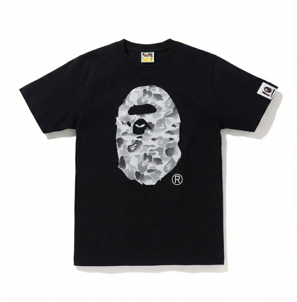 BAPE A Bathing Ape Space Camo Big Ape Head Tee Black