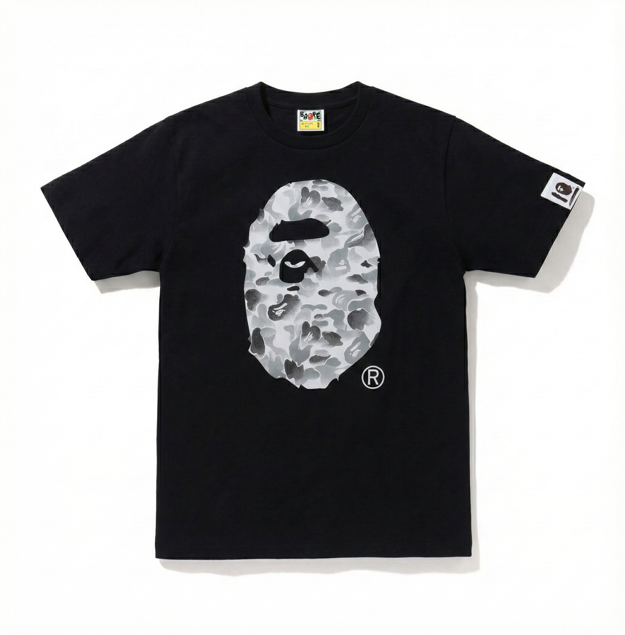 BAPE A Bathing Ape Space Camo Big Ape Head Tee Black