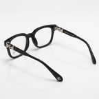 Chrome Hearts Cox Ucker 2273 glasses in black acetate with silver cross hardware, folded rear view