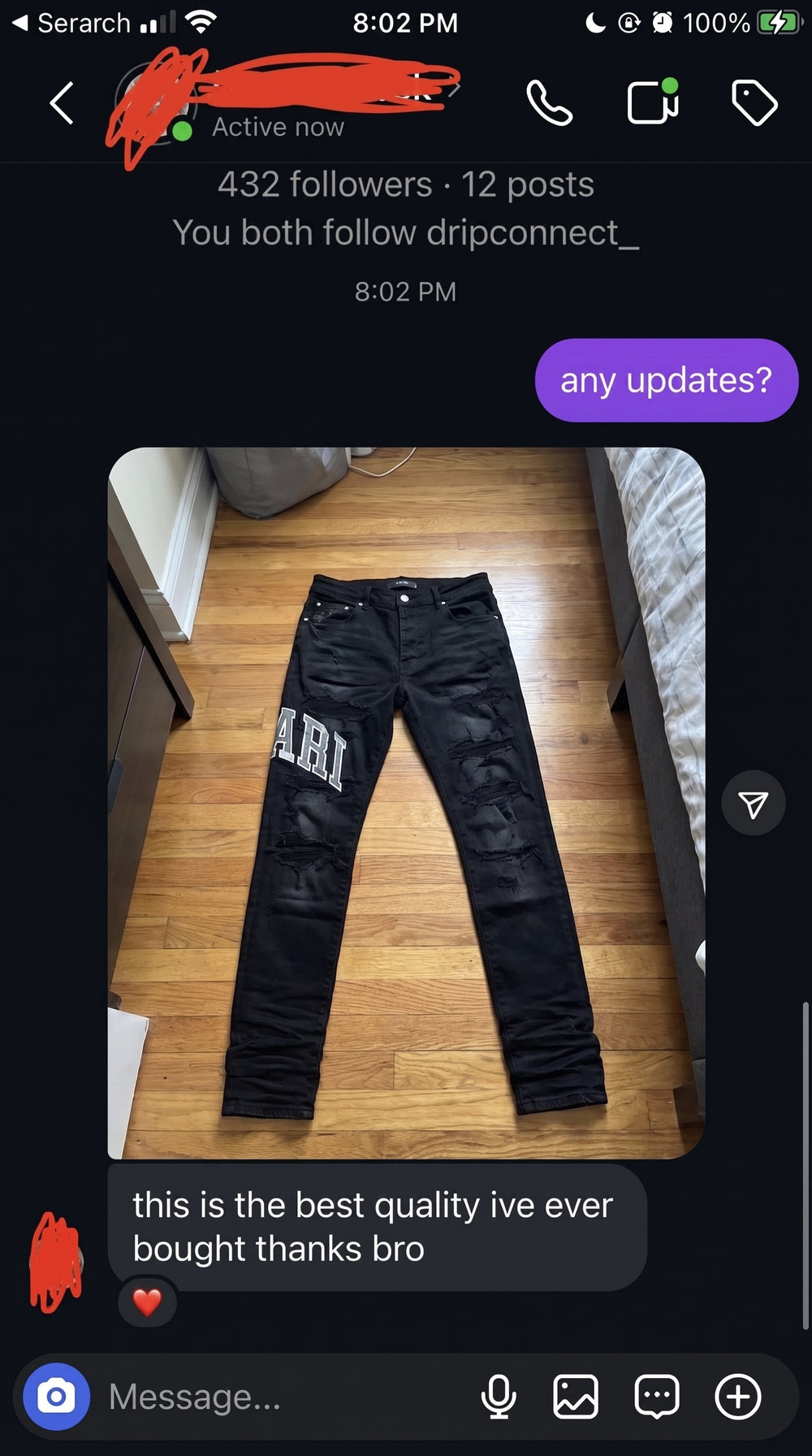 Customer review screenshot