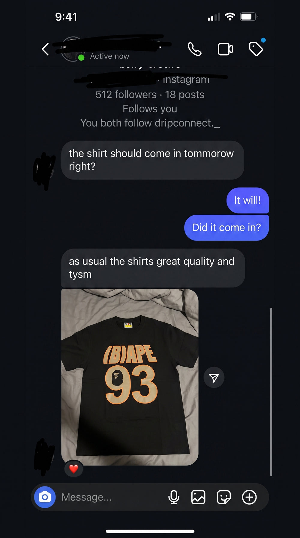 Customer review screenshot