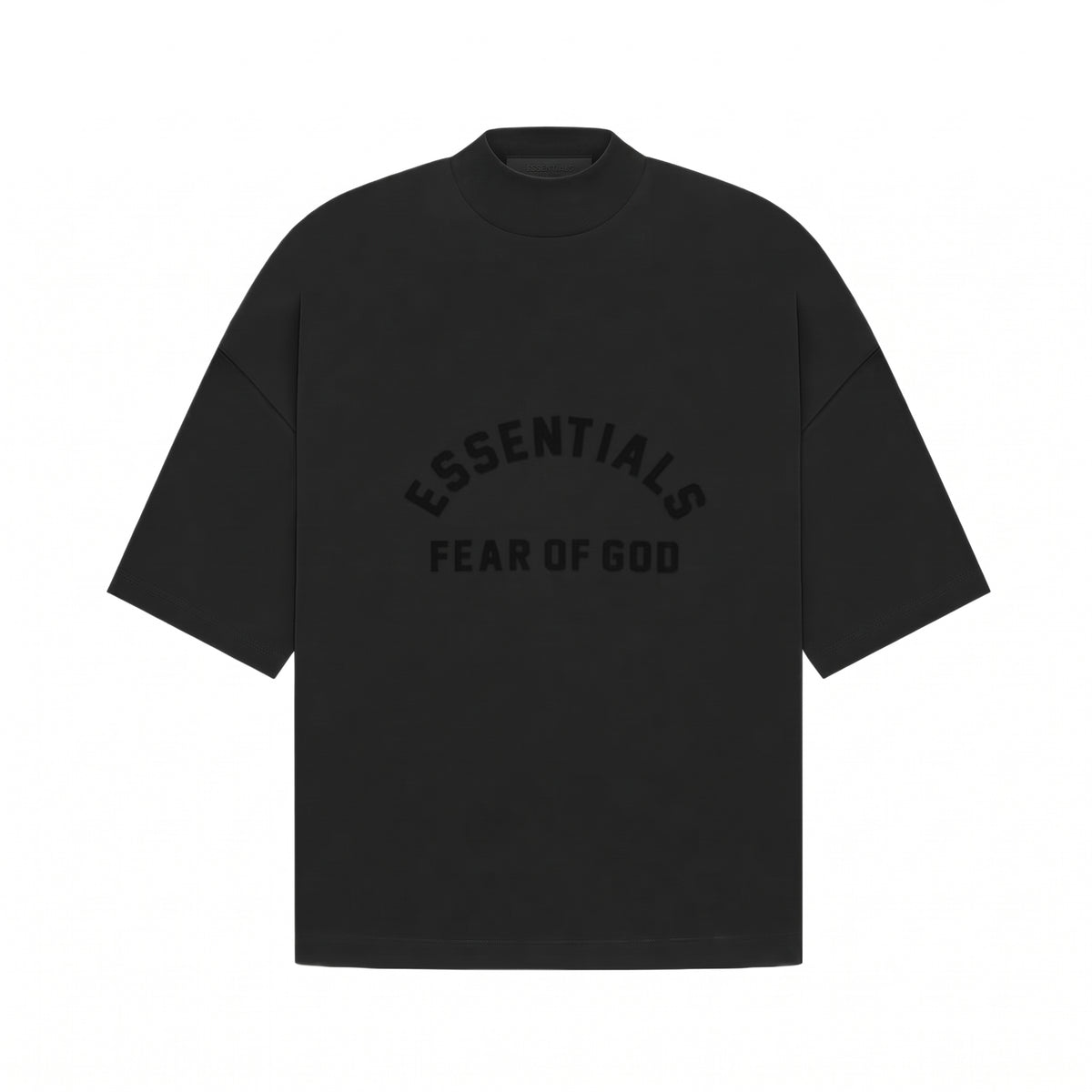 Fear of God Essentials Arch Logo T-Shirt in Jet Black, front view