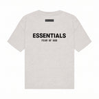 Fear of God Essentials SS22 Chest Logo T-Shirt in Light Oatmeal, back view