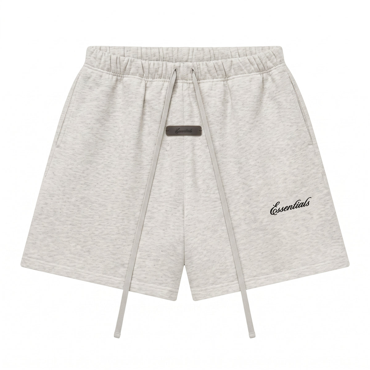 Fear of God Essentials Signature Classic Sweatshort in Light Oatmeal, front view