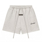 Fear of God Essentials Signature Classic Sweatshort in Light Oatmeal, front view