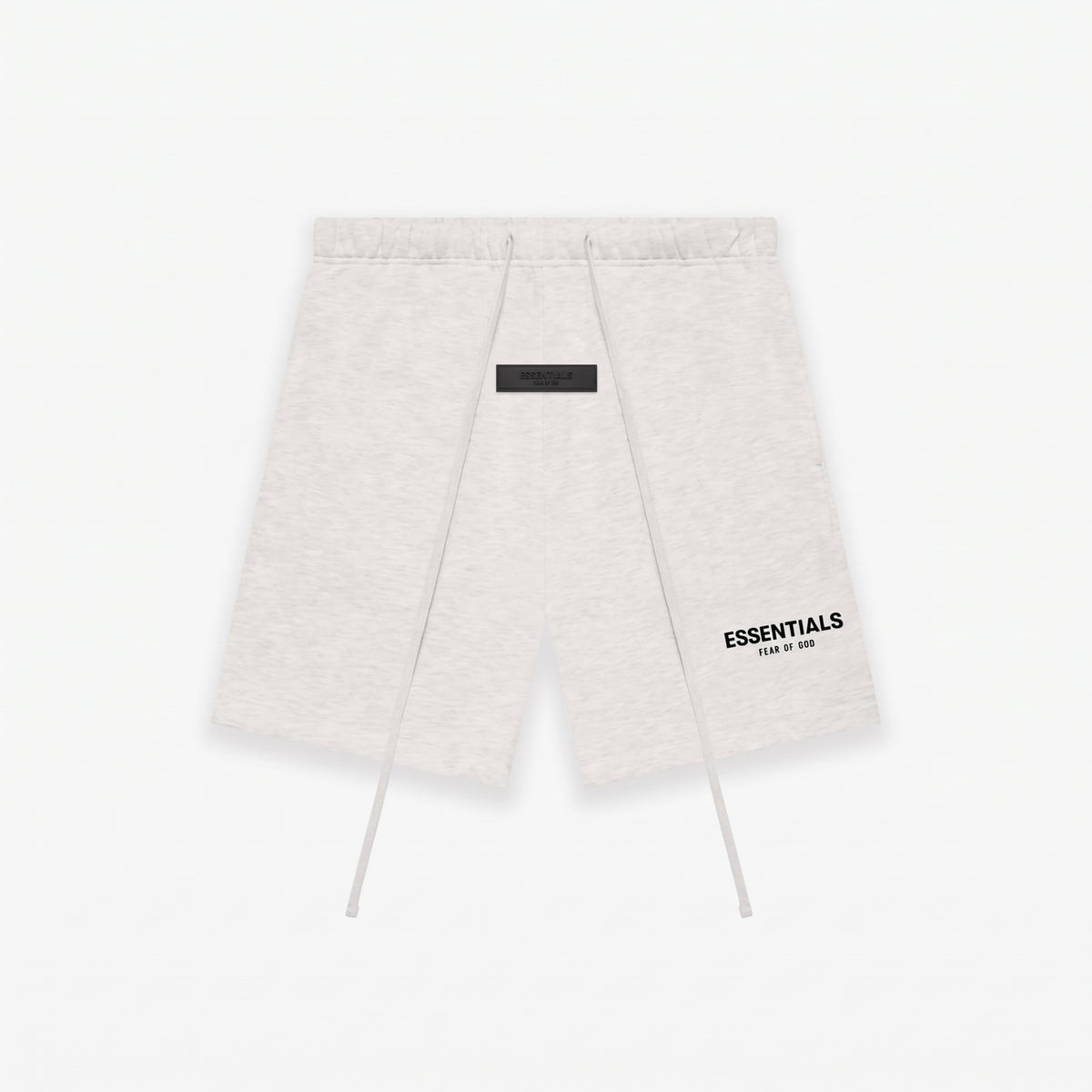 Fear of God Essentials Sweat Shorts in Light Oatmeal, front view