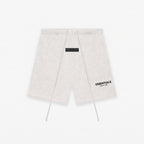 Fear of God Essentials Sweat Shorts in Light Oatmeal, front view