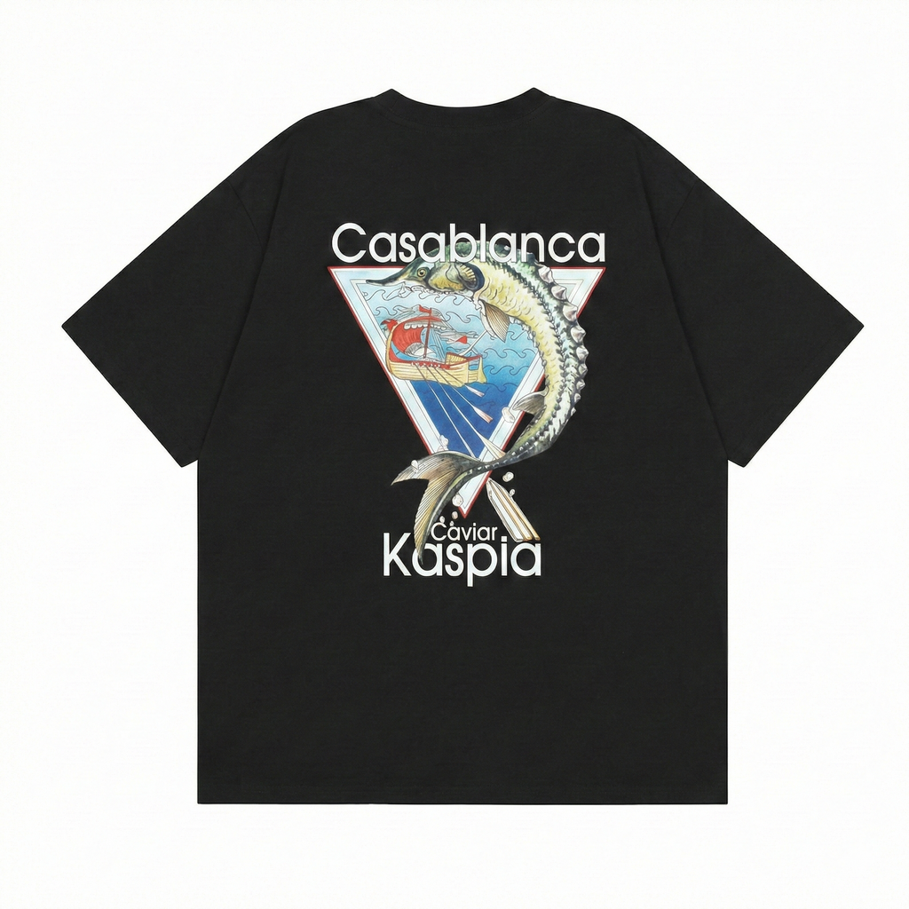 Casablanca Caviar Kaspia T-Shirt - Black