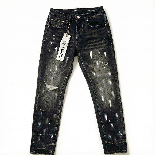 Purple Brand P001 Black Monogram Paint Jeans