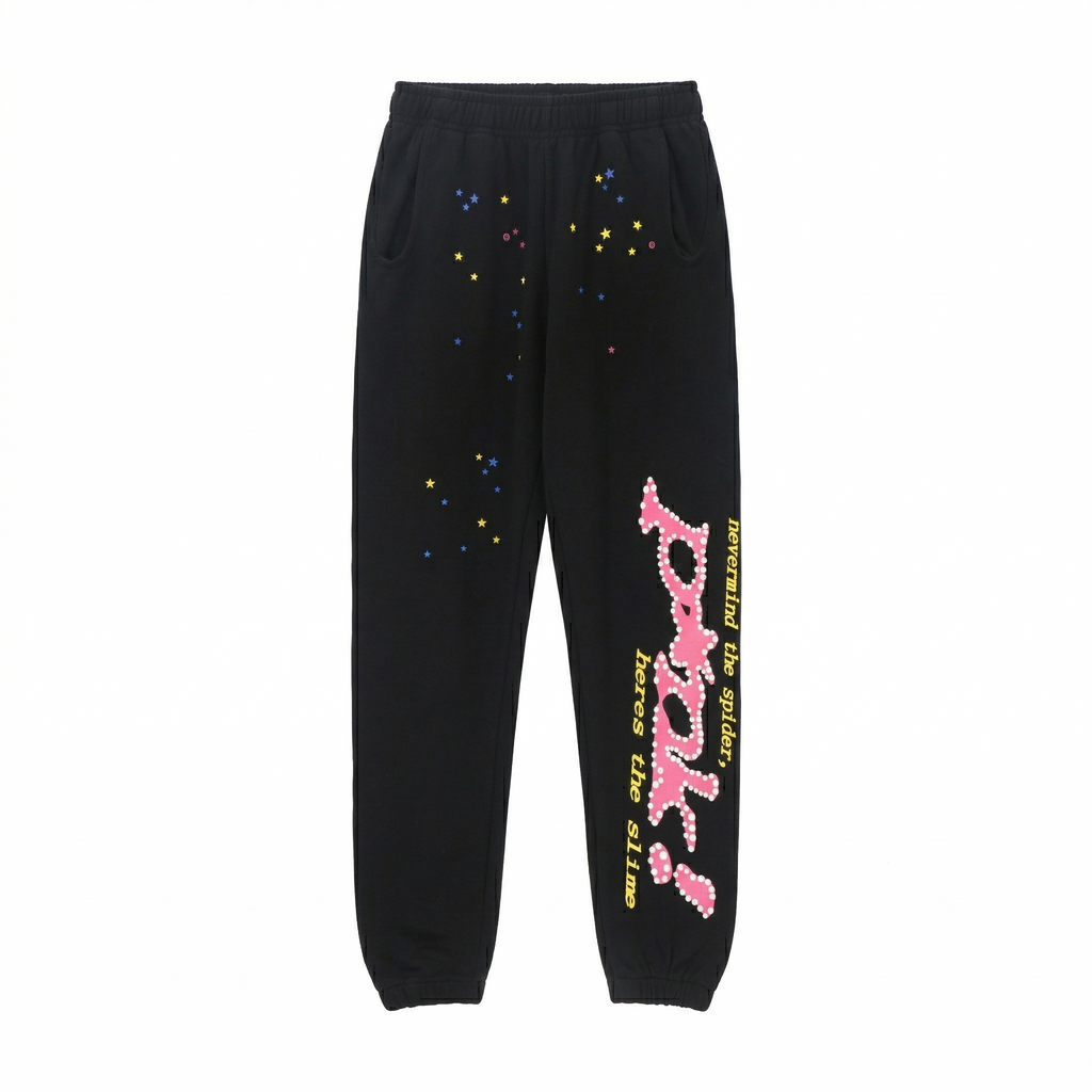 Sp5der P*NK Sweatpants - Black