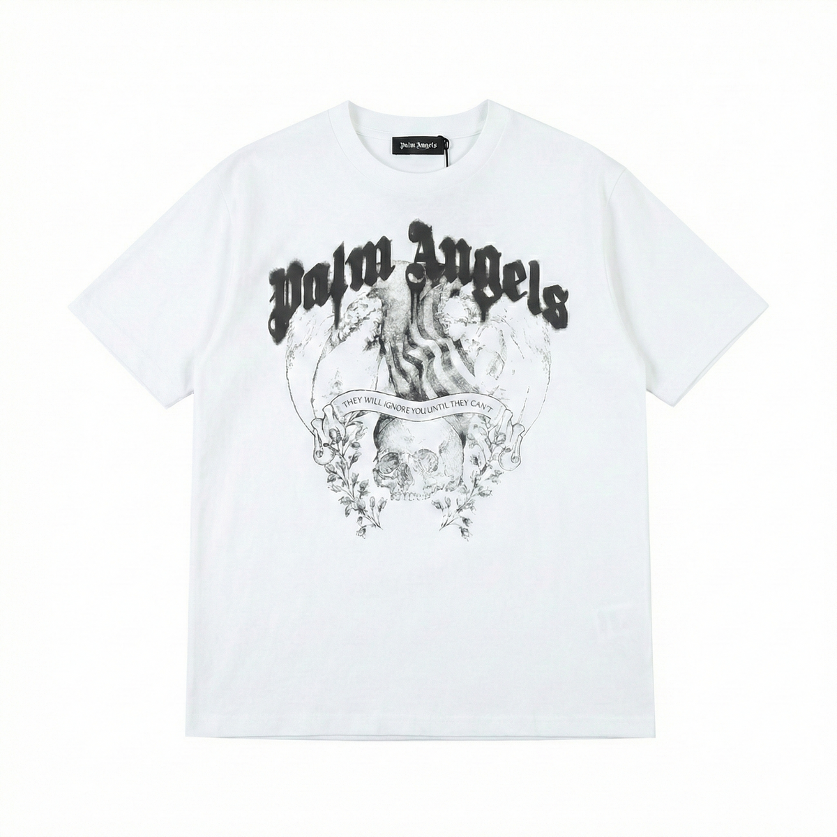 Palm Angels "Ignore You" Skull Graphic T-Shirt - White