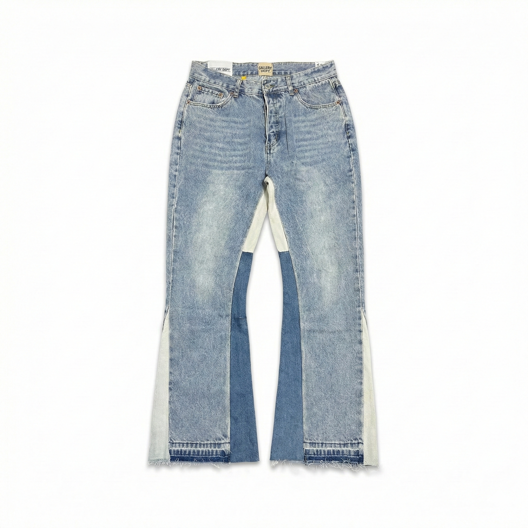 Gallery Dept. Vintage Wash Patchwork Flare Jeans - Light Wash Denim