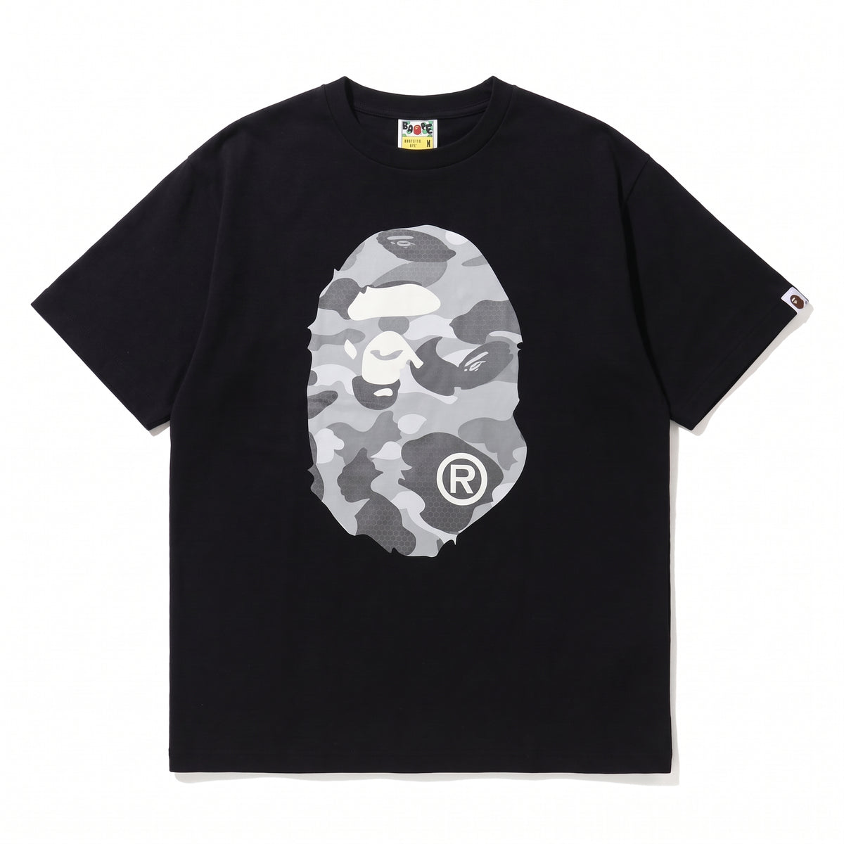 BAPE ABC Camo Big Ape Head Tee - Black / Grey
