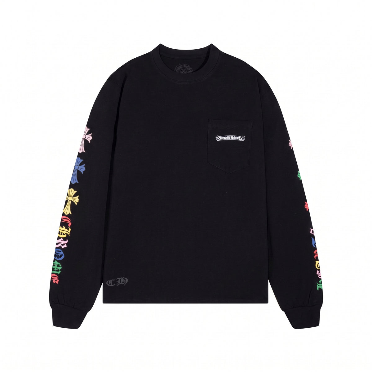 Chrome Hearts Multicolor Cross Pocket Long Sleeve T-Shirt - Black / Multicolor