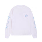 Chrome Hearts Horseshoe Cross Long Sleeve T-Shirt - White / Blue
