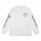 Chrome Hearts Horseshoe Floral Long Sleeve T-Shirt - White